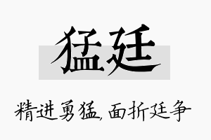 猛廷名字的寓意及含义