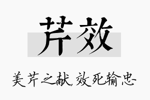 芹效名字的寓意及含义