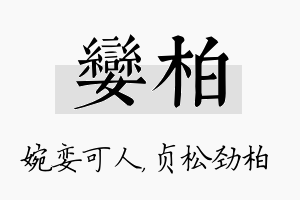 娈柏名字的寓意及含义