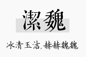 洁魏名字的寓意及含义