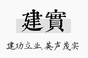 建实名字的寓意及含义