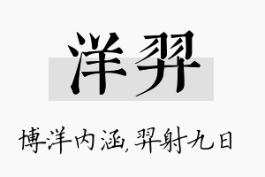 洋羿名字的寓意及含义