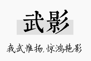 武影名字的寓意及含义