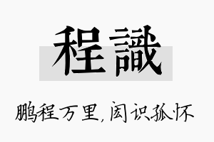 程识名字的寓意及含义