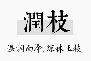 润枝名字的寓意及含义