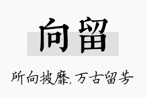 向留名字的寓意及含义