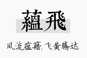 蕴飞名字的寓意及含义