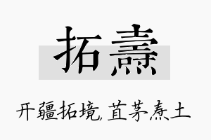 拓焘名字的寓意及含义