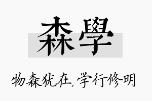 森学名字的寓意及含义