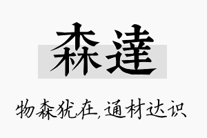 森达名字的寓意及含义