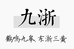 九浙名字的寓意及含义