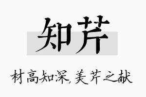 知芹名字的寓意及含义