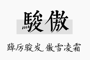 骏傲名字的寓意及含义