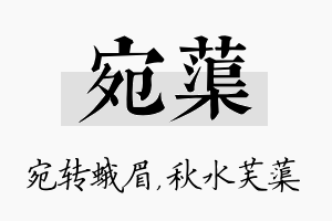 宛蕖名字的寓意及含义