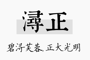 浔正名字的寓意及含义