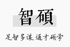 智硕名字的寓意及含义