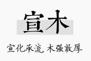 宣木名字的寓意及含义