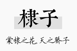 棣子名字的寓意及含义