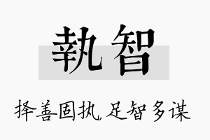 执智名字的寓意及含义