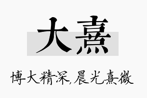 大熹名字的寓意及含义