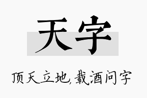 天字名字的寓意及含义