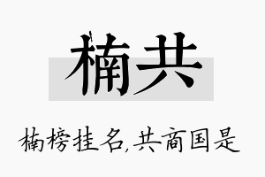 楠共名字的寓意及含义