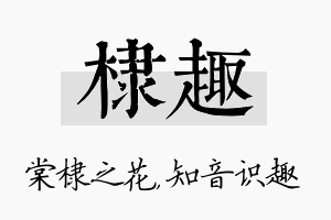 棣趣名字的寓意及含义