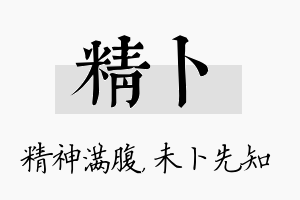 精卜名字的寓意及含义