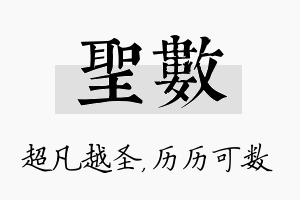 圣数名字的寓意及含义