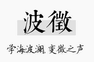 波徵名字的寓意及含义