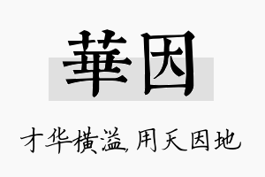 华因名字的寓意及含义