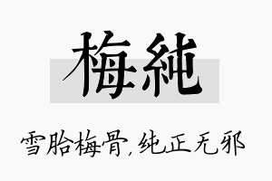 梅纯名字的寓意及含义