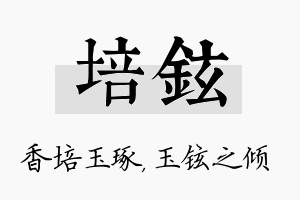 培铉名字的寓意及含义