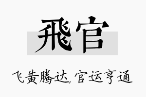 飞官名字的寓意及含义