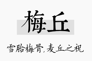 梅丘名字的寓意及含义