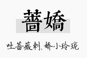 蔷娇名字的寓意及含义