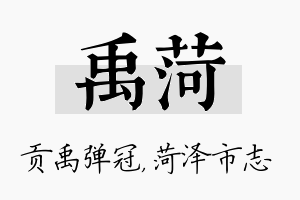 禹菏名字的寓意及含义