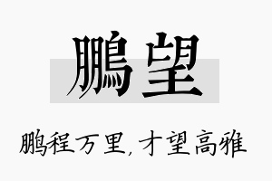 鹏望名字的寓意及含义