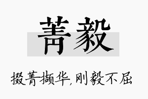 菁毅名字的寓意及含义