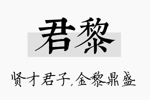 君黎名字的寓意及含义