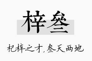 梓叁名字的寓意及含义