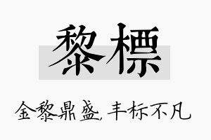 黎标名字的寓意及含义