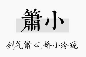 箫小名字的寓意及含义