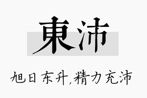 东沛名字的寓意及含义