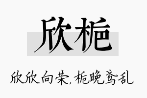 欣栀名字的寓意及含义