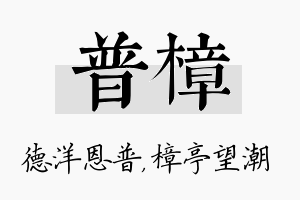 普樟名字的寓意及含义