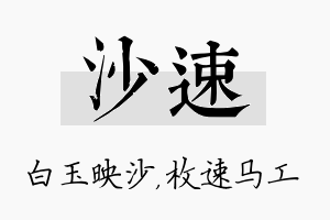 沙速名字的寓意及含义