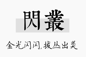 闪丛名字的寓意及含义