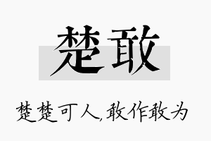 楚敢名字的寓意及含义