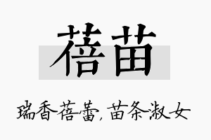 蓓苗名字的寓意及含义